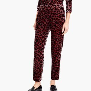NWT J. Crew Velvet leopard pants Size 4
